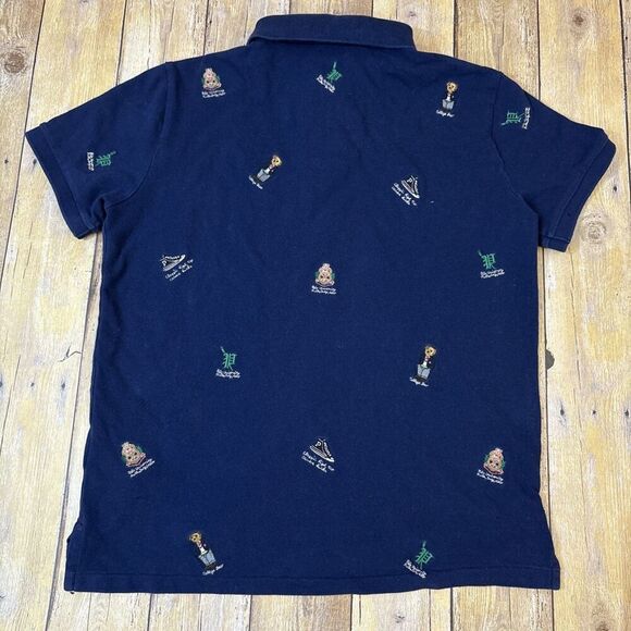 Polo Ralph Lauren All Over Polo Shirt Collegiate Crests Bears Sneakers Medium - Picture 2 of 14